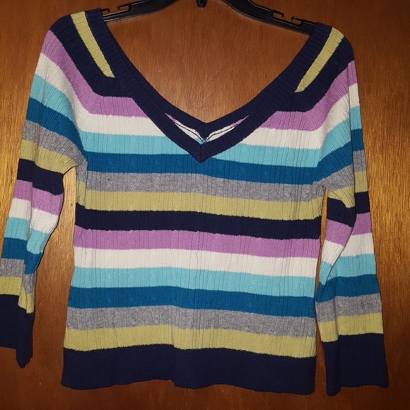 Nwot Pout Stripped Sweater XL - Picture 1 of 4